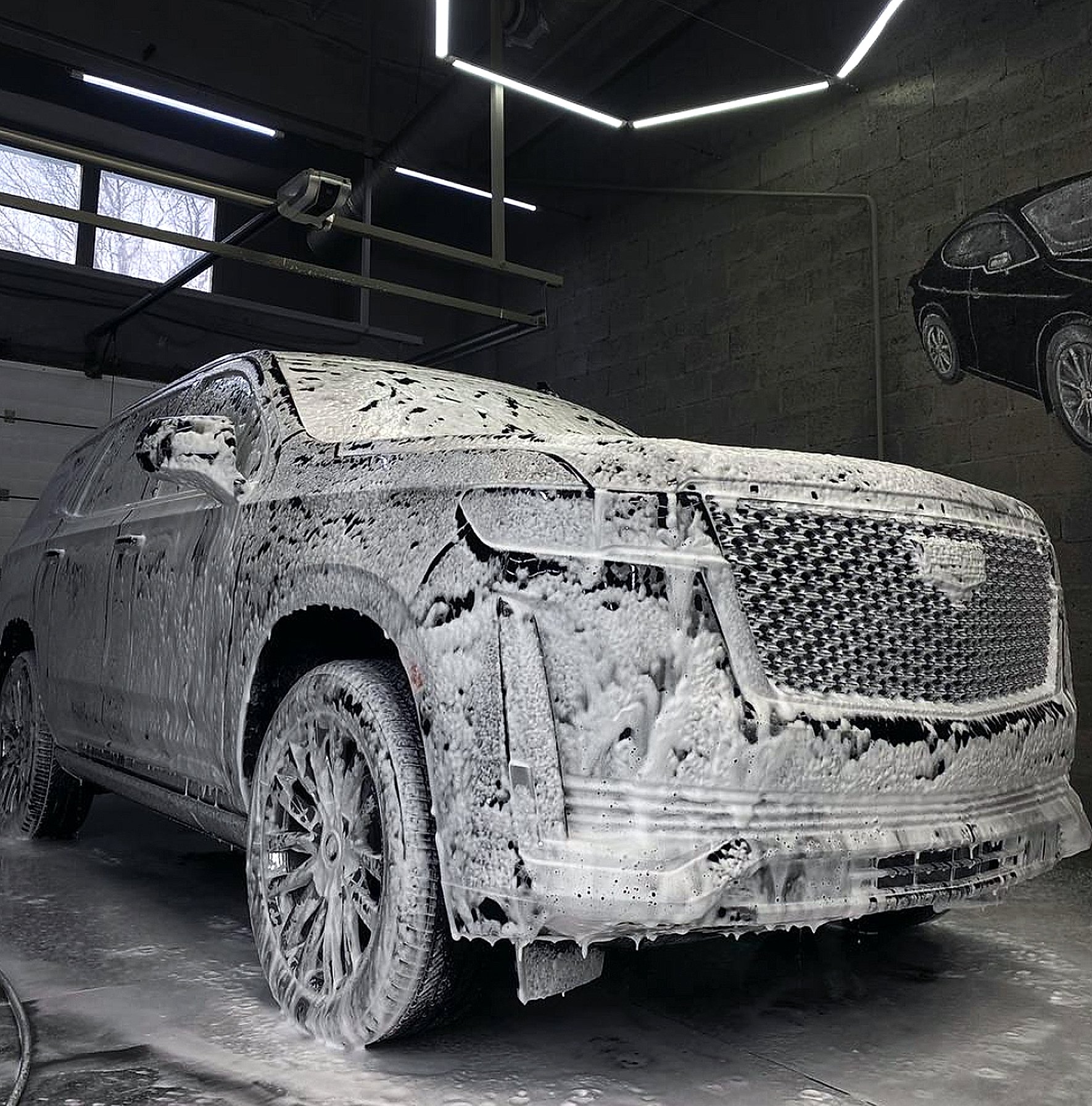 Оклейка зон риска на Cadillac Escalade 1 Мойка Cadillac Escalade